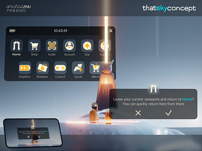 thatskyconcept 1 apple vision pro ar design game icon logo menu metaverse mobile mr sky children of the light spatial computing thatgameconpany thatskygame ui ux visionos vr xr