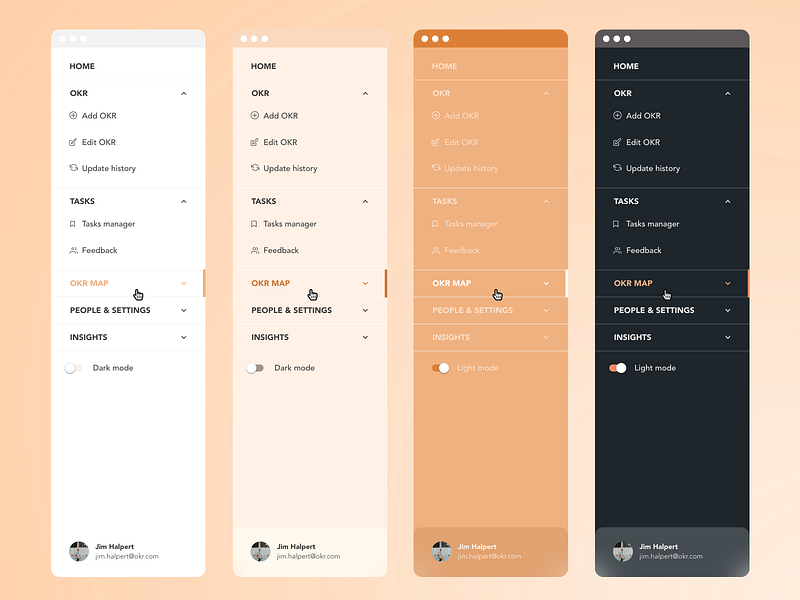 Customized sidebar branding components design menu minimal side bar ui ux