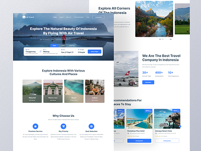 Air Travel - Travel Landing Page clean design landing page travel travelling ui ui design web design website