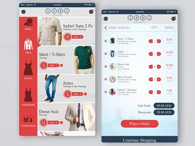 Laundry Mobile Application - UX/UI Design app branding design dress graphic design icon illustration laundry logo ui ux vector wash