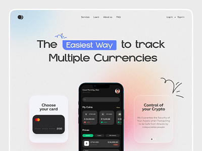 Cryptowallet concept design homepage typography ui ux web website