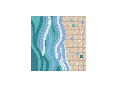 Green mosaic waves aesthetics bright by the ocean collage freedom green illustration mosaic mosaic on canvas ocean pieces roman mosaic sand sea seaside summer sunny day surf water wave