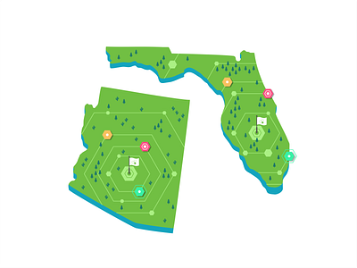 Florida & Arizona arizona branding events florida icon set iconography illustration ios location locations map maping mobile navigation roadmap store symbol ui ux usa user