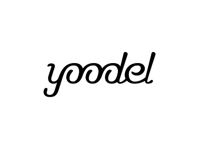 Yoodel Wordmark Design (Unused Proposal) black and white brand identity branding calligraphy communications custom font enterprise organisation flow friendly fun it tech technology lettering logo mark symbol icon negative space platform website playful type typography text custom