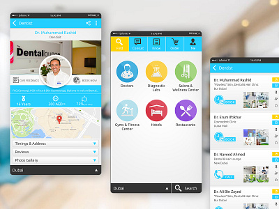 Directory Listing Mobile Application - UX/UI Design app branding design diagnostic doctor graphic design gyms hotels icon illustration lab labs logo mobile restaurants salon ui ux vector wellness