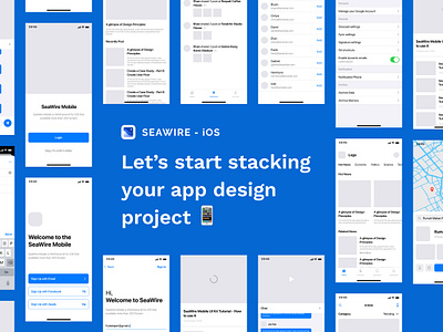 SeaWire iOS UI Kit apps design design project ios ios native mobile mobile apps native ui kit uiux wireframe wireframekit