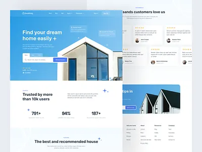 Goodliving - Landing Page blue clean homepage landingpage real estate rent rental residence sell ui design uidesign uxdesign web web design website