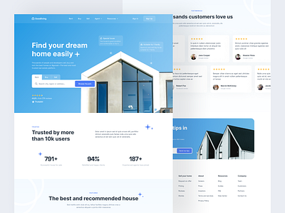 Goodliving - Landing Page blue clean homepage landingpage real estate rent rental residence sell ui design uidesign uxdesign web web design website