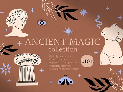 Ancient magic branding design flat graphic design illustration illustrator logo minimal packaging seamless pattern vector