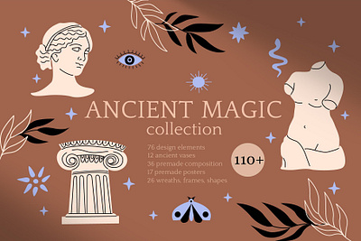 Ancient magic branding design flat graphic design illustration illustrator logo minimal packaging seamless pattern vector