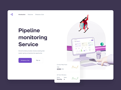 Mobile & Web apps for pipeline monitoring service 3d animation app dashboard design illustration interface landing motion graphics slick studio ui