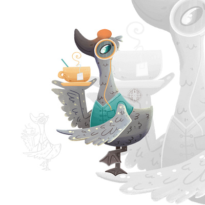 Mr Goose art character design children illustration goose illustration illustrator kid art procreate raster illustration