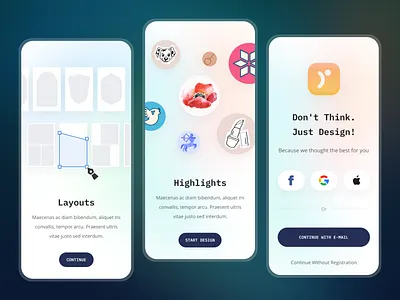 Roosefy - Walkthrough design login logo mobile mobile design onboarding profile register story app