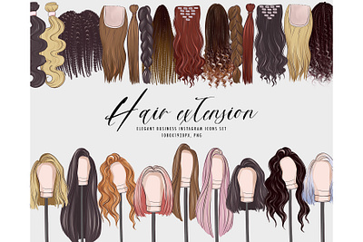 Hair extensions clipart women wigs png barber beauty icon pack