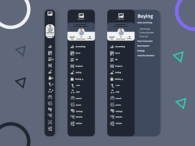 3 levels Expandable list Concept UI/UX app dark dashboard design expand expandable list flat list lists minimal ui ux web app website