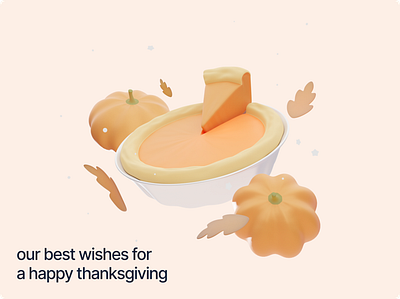 3D Illustrations Happy Thanksgiving 3d blender happy illustration thanksgiving