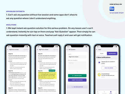 Education App Case Study (Instant ask question on lesson) answer app app case study ask design education app instant ask question lesson online education app online education learning app online learning app question user experience user interface