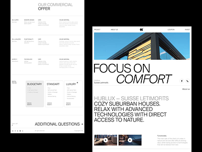 Hublux Сountry Houses — Landing Page animation apartment branding design figma illustration landing logo minimal ui ux web дизайнер лендинг