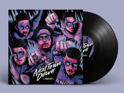 NEXT TOWN DOWN album album art album cover band bearhand design design digital art illustration music photoshop typography