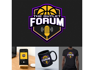 The Outlet Forum Podcast Logo branding design illustration logo typography vector