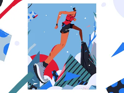 Kilian Jornet athlete characterdesign illustration mountains running sports ultra ultramarathon