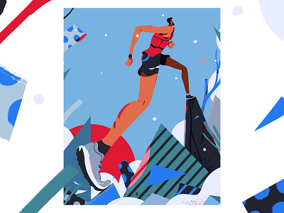 Kilian Jornet athlete characterdesign illustration mountains running sports ultra ultramarathon