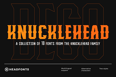 Knucklehead Deco | Vintage Font branding business name custom design font graphic design headfonts illustration modern font professional traditional font type typeface typography vintage font
