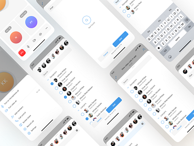 Adding members to a call | tada.team add members app call color design ios messenger modal modal screen tadateam ui