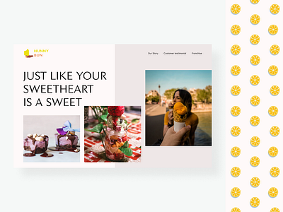 Ice cream web site blush clean gallery ice cream landing minimal pale pastel pattern photos sweet web site