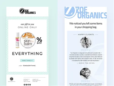 Zoe organics | mail campaign
