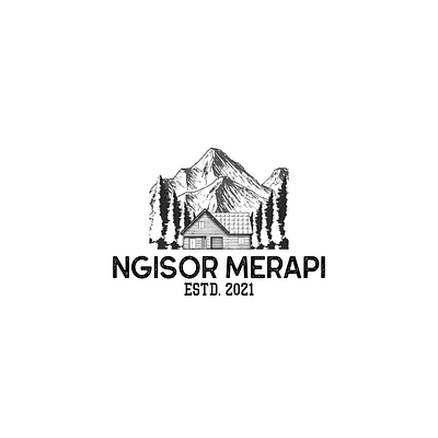 NGISOR MERAPI illustrator logo vector vintage