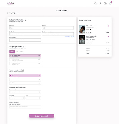 Checkout Page - DailyUI 002 checkout dailyui dailyui002 design ui design uiux ux design web design