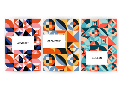 Bauhaus Posters abstract background banner bauhaus branding circle design flyer geometric illustration modern pattern polygonal poster retro seamless shape square texture vector