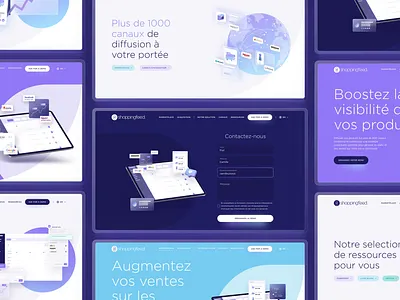 Shoppingfeed Illustrations Heros art direction branding design graphic design illustration ui ux vector web