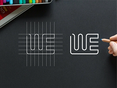 WE monogram concept logo app branding design icon illustration logo typography vector