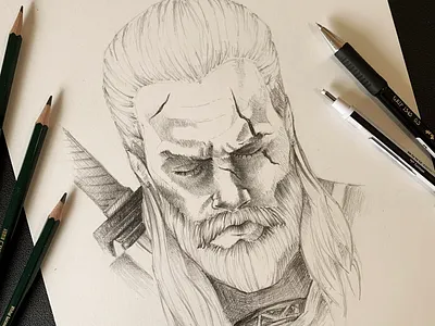 The Witcher - Portrait Sketch art bristolvellum drawing pencil portrait