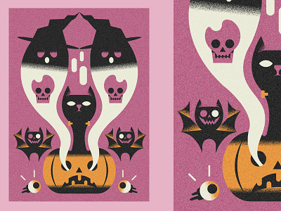 Hallo ween postcard nr.2 (PSE '21) animals character design editorial grain graphic design illustration