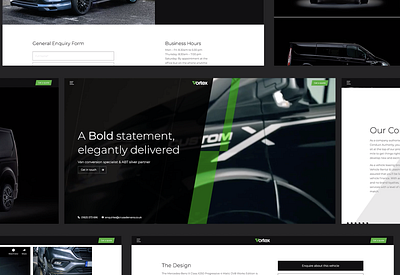 Vortex Vans brand identity branding cars design illustration logo ui ux vans vector website website design