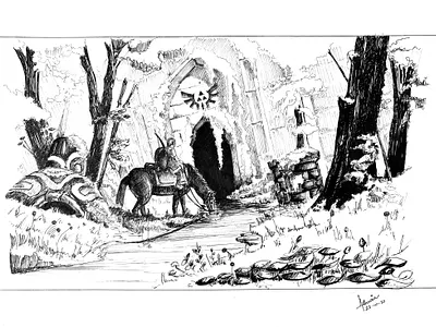 The Legend of Zelda - Breath of the Wild - Pen and Ink art bristolsmooth drawing penandink
