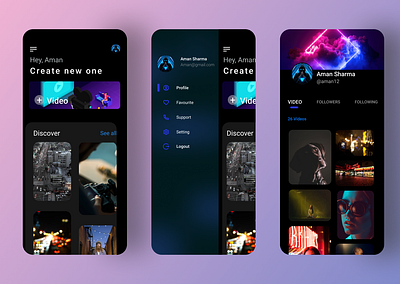 Video editor App design figma logo photoshop ui