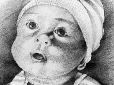 Pencil Sketch of a baby art bristolvellum drawing pencil portrait
