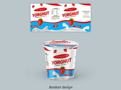 Yoghurt Package- Red branding graphic graphic design