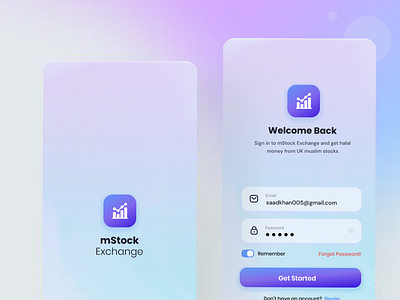Stock Exchange App UI Design 2021 app ui design design latest trend mobile apps muslim app new saad khan stock exchange app swift design ui ui8 ux