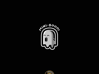 MINI-BOO logo - FOR SALE boo branding character cute design esports fantasma ghost graphic design halloween logo marca mascot mini personaje vector