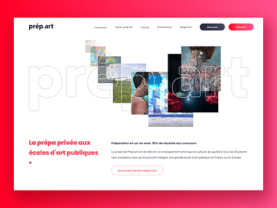 Design Shool Prépart - Animated Homepage animation artdirection design design shool desktop mousehover red ui ux webdesign website