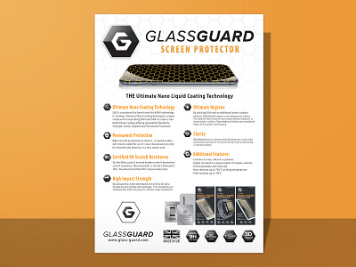 GlassGuard - Product Sell Sheet asset creation b2b banner design branding design flyer design graphic design icon design marketing marketing collateral one sheet package design photo editing poster design print design product sheet sell sheet