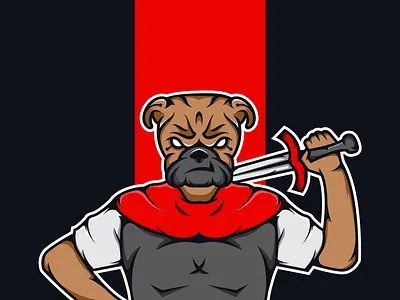 Dog Warrior with Sword art artwork branding design dog graphic design illustration logo mascot nft nft art sword vector warrior