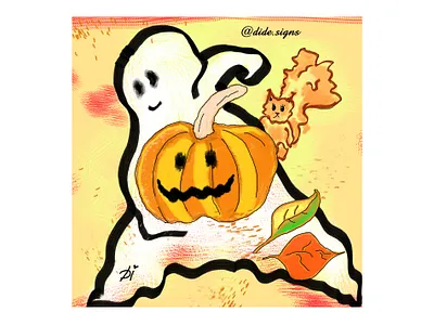 Spooky Autumn Pumpkin art autumn book cover design character character design draw drawing character drawing pumpkin drawings fall fall theme ghost halloween halloween vibes illustration illustrations illustrator pumpkin spooky squirrel