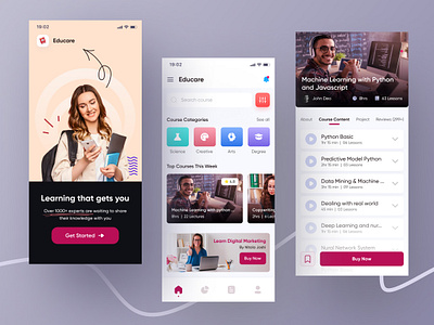 E-learning: Online Course App 2021 2021 app design branding course app course website digital learning e learning app edu app education education app elearning ios app design mobile app design online class online education online learning study study app