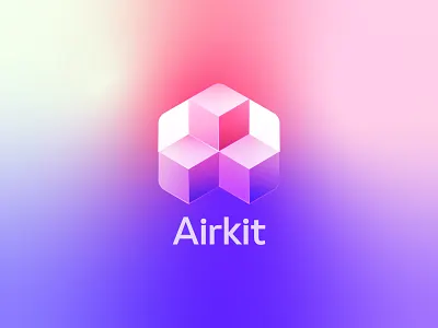 Airkit - Unused concept 3d blocks branding code cube gradient identity logo logomark tech
